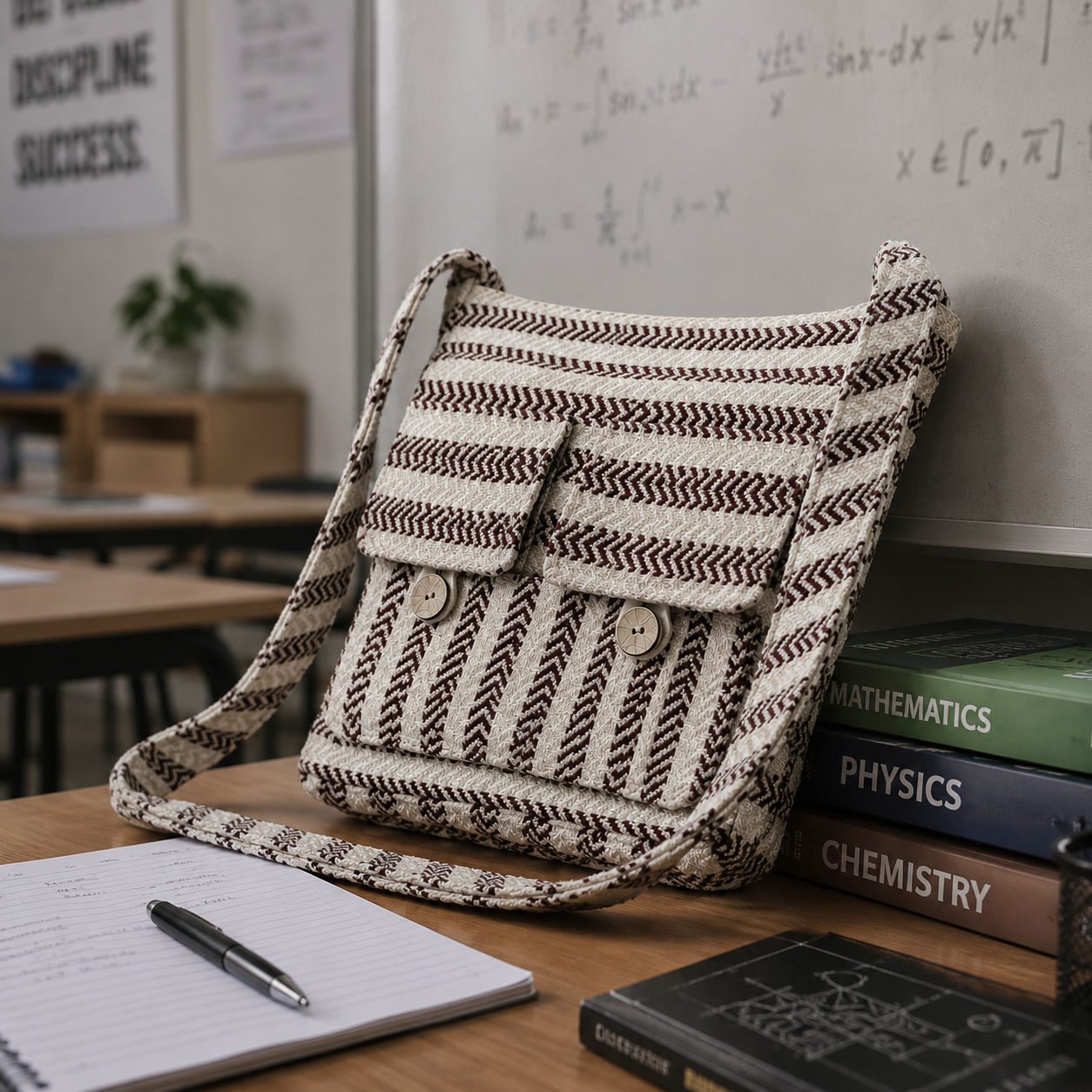 Purple Twisted Hemp Shoulder Bag